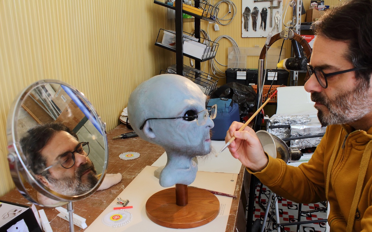Realizzazione opera fantasy testa di alieno in silicone